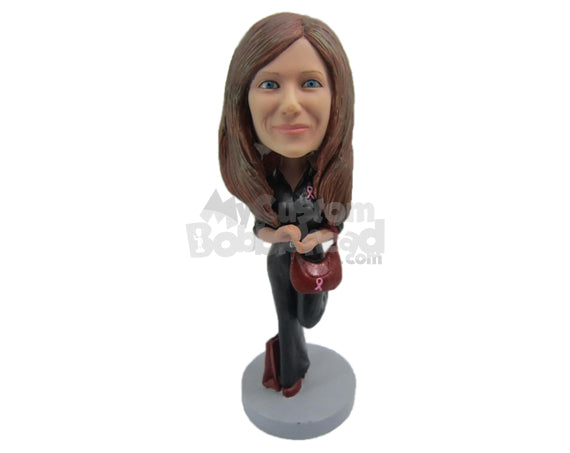 Custom Bobblehead Lady Wearing A Top And Fashionable Pant Ready To Rock And Roll - Leisure & Casual Casual Females Personalized Bobblehead & Cake Topper Custom Bobblehead Lady Wearing A Top And Fashionable Pant Ready To Rock And Roll - Leisure & Casual Casual Females Personalized Bobblehead & Cake Topper